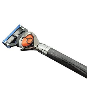 Gbs hombre afeitado fusion compatible precisión razor pivot flexball tecnología carbono cromado