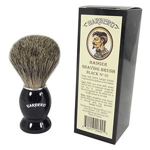 Brocha de afeitar de tejón barbero negro nº 01