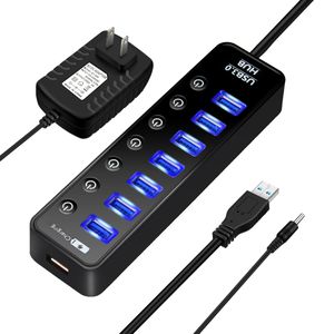 Usb Hub 3.0, Elegant 8 Puertos Usb De Alta Velocidad, 7 P...