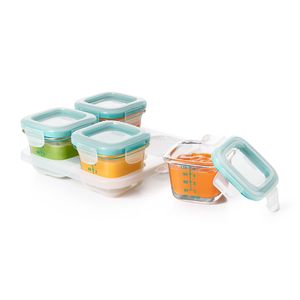 OXO Tot Bebé Bloques de vidrio recipientes de almacenamiento de alimentos, verde azulado, 4 oz