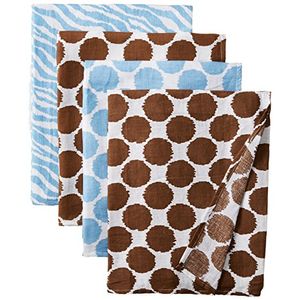 Ikat bluechocolate pañales mantas de muselina juego de 4
