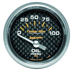 Medidor de presión de aceite eléctrico de barrido corto de fibra de carbono Auto Meter 4727
