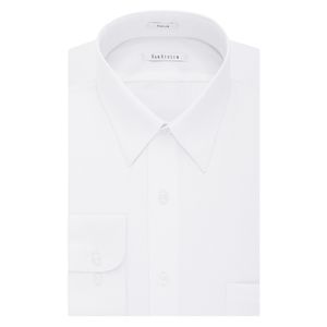 Camisa De Vestir De Punto Sólido Entallada Con Vuelo Y Cu...
