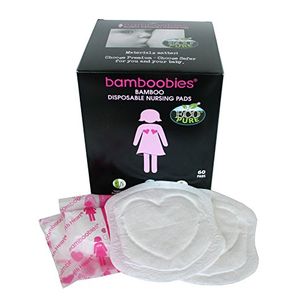 Bamboobies Almohadillas desechables para amamantar 60 almohadillas para el pecho
