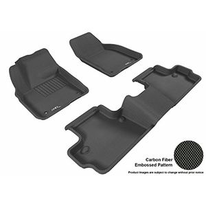 3D MAXpider Complete Set Alfombra de piso AllWeather adaptable para ciertos modelos Volvo C30 Kagu Rubber Black