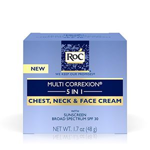 Roc Multi Correxion 5 en 1 pecho antienvejecimiento, cuello - crema facial con spf 30, 1.7 oz.