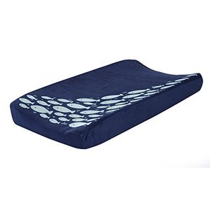 Alfombrilla para cambiador de pañales Lambs y Ivy Oceania Blue Fish
