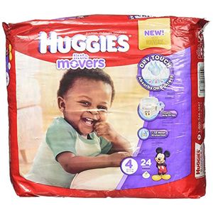 Huggies little movers pañales jumbo el tamaño 4 22  37 libras 40767 caso de 96
