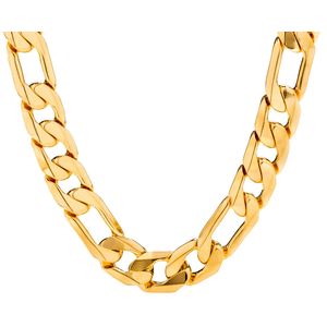 11mm (xxl) Cadena Figaro De Oro, Impresionante 24k Flat O...