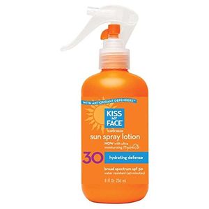 Kiss My Face Sun Spray Lotion Protector solar SPF 30 8 oz