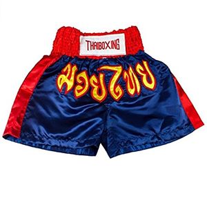 asmanjune Kids – Pantalones cortos de Muay Thai Kick Boxeo troncos satén tamaño S