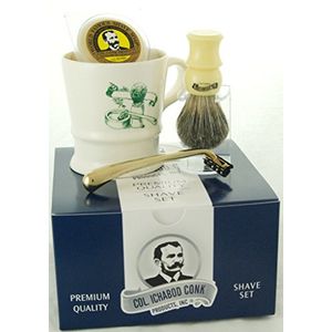 Coronel conk  modelo mixto 240 una taza de afeitar tejón oro tono de afeitar y jabón