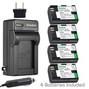 Kastar Cargador Y Batería 4x Para Canon Lp-e6 Lp-e6n, Can...