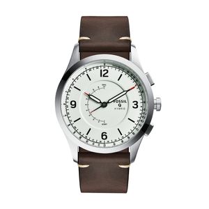 Smartwatch híbrido fósil - Q activista cuero marrón FTW1204