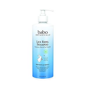 Babo Botanicals Lice Prevention Kids Champú, Romero, Menta - Árbol de té, 16 onzas líquidas