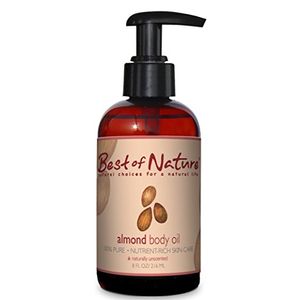 Aceite corporal de almendra  8 oz  100% puro y natural  para cuerpo y pelo