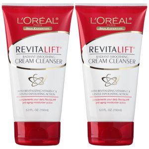 Cuidado de la piel de París l ' Oreal Revitalift radiante suavizado Facial limpiador crema húmeda, cuenta 2