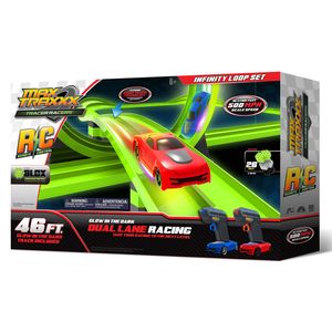 Juego de pistas Max Traxxx R/C galardonado de Tracer Racers de alta velocidad con control remoto