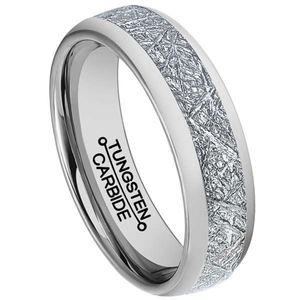 Los Hombres De 6 Mm De Plata Carburo De Tungsteno Anillo...