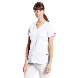 EDS firma serie de mujer Dickies Scrubs Junior-Fit Mock Wrap Top