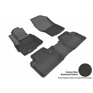3D MAXpider Complete Set Alfombra de piso AllWeather para ciertos modelos Mitsubishi Outlander Kagu Rubber Black
