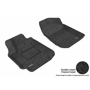Alfombra de suelo 3D MAXpider Front Row Custom Fit para ciertos modelos Toyota Matrix Classic Carpet Black