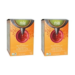 Rishi Tea Organic Herbal Tea CaffeineFree Blueberry Hibiscus 15 bolsitas de té paquete de 2