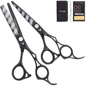 Washi belleza  conjunto de cebra negro w 55 shear 30 diente texturizador de afeitar y caso