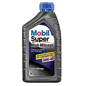 Mobil Super 1129456PK High Mileage 10W40 Motor Oil 1 Quart Pack de 6