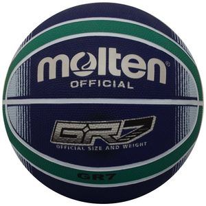 Baloncesto De Caucho Premium Fundido, Azul / Verde, Tamañ...