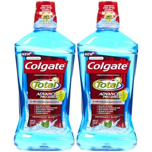 Colgate Total Advanced Pro-Shield enjuague bucal, menta Blast, 16,9 onzas (paquete de 2)