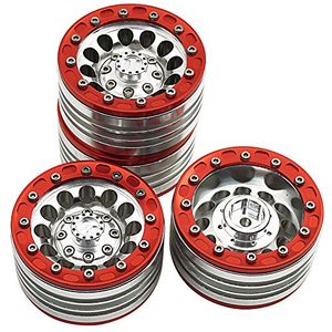 Mohero 110 llantas de aleación de 19 para rc cralwer axial scx10 cc01 d90 4 unidades rojo plateado