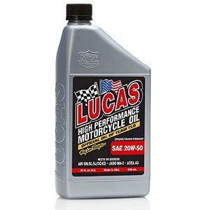 Lucas oil 10700 sae 20w-50 aceite para motocicleta - 1 cuarto de botella