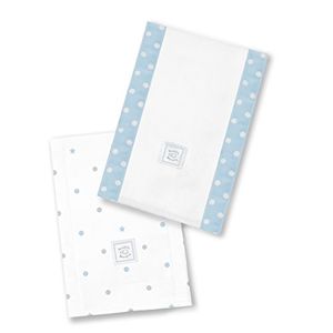 Swaddledesigns bebé burpies conjunto de 2 paños para bebés de algodón color azul pastel dottie star