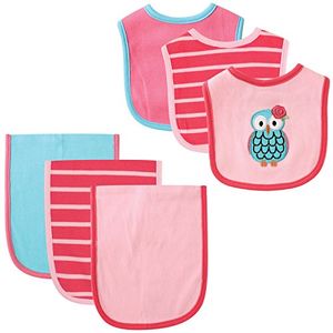 Hudson baby 6 piezas babero y eructo paño conjunto 012 meses búho