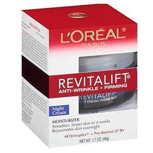 L ' Oreal Paris, RevitaLift anti-arrugas + firmeza noche crema humectante 1.7 oz (paquete de 2)