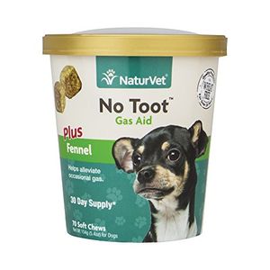 NaturVet No Toot Gas Aid para perros 70 Count Soft Chews