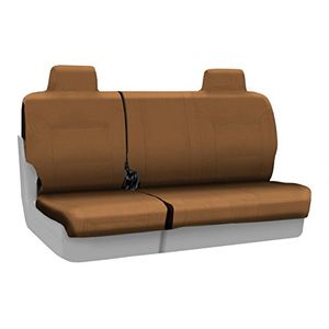 Coverking Custom Fit trasero 6040 Funda de asiento de banco para ciertos modelos Jeep Patriot Polycotton Drill Tan