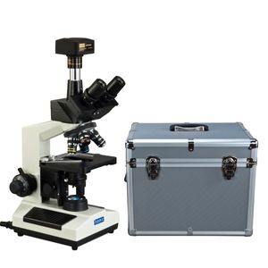 Microscopio Compuesto Triocular Omax 40x-2500x Led Con Cá...