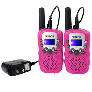 Walkie Talkies recargables Retevis RT-388 para niños, canal FRS 22 (rosa. 1 par)