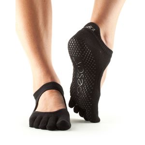 Toesox Mujer Grip Full Toe Bellarina Black Medium