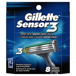 Recambios para hoja de afeitar Gillette Sensor3 para hombres, 8 piezas, cuchillas / cuchillas para hombres