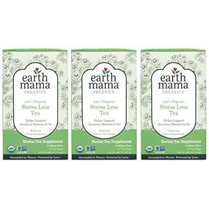 Earth Mama Organic Stress Menos bolsitas de té para el embarazo y más allá 16Count 3Pack