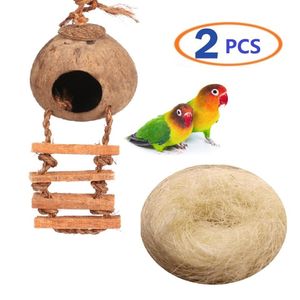 Hamiledyi - Jaula para pájaros (fibra de coco natural, 2 unidades)