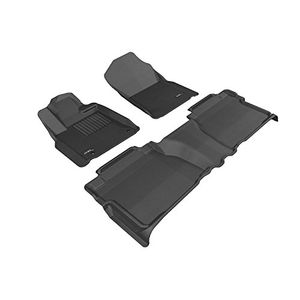 3D MAXpider Complete Set Alfombra de piso AllWeather para ciertos modelos Toyota Tundra Kagu Rubber Black