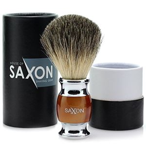 La casa de saxon 100% tejón real brocha de afeitar para el mejor afeitado