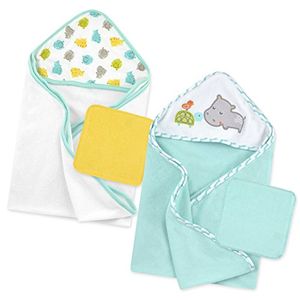 Just Born Love to Bathe Set de baño de hipopótamos GreyGreen