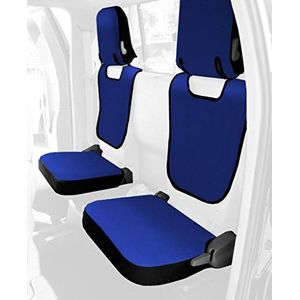 Coverking Custom Fit Rear 5050 Funda de asiento con cubo para ciertos modelos de Toyota Tacoma Neoprene Blue con laterales de color negro