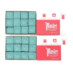 Made in the USA - 2 Boxes of Master Chalk - 24 Pieces for Pool Cues and Billiards Sticks Tips