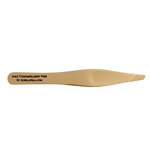 ApeX Titanium Slant Nose Tweezers Allergy Free Tweezers Funda de cuero Made in USA de Gorilla Killa